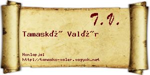 Tamaskó Valér névjegykártya